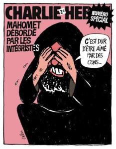 Una de las portadas de Charlie Hebdo retratando al"profeta" Mahoma.